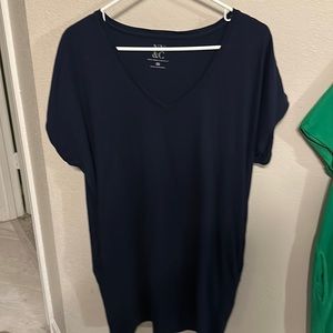 NY&C knit tshirt dress, vneck, navy, with pockets.  Very comfortable for summer
